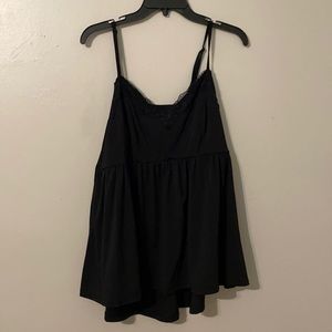 Torrid black camisole top with black lace detailing size 0